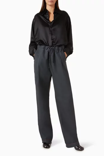 Drawstring Pants in Wool Mohair