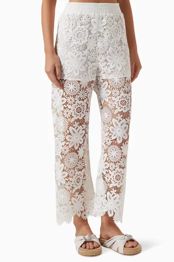 Demi Floral Pants in Lace