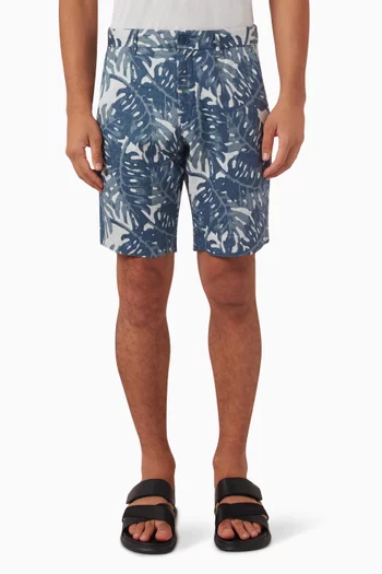 Harlem Tropical Print Shorts in Linen