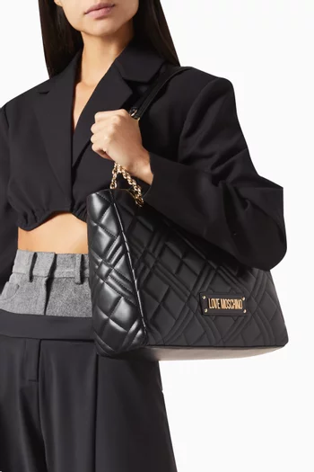 Quilted Tote Bag in Leather