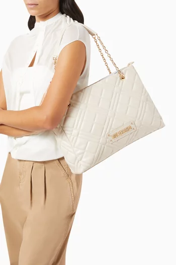 Quilted Tote Bag in Leather