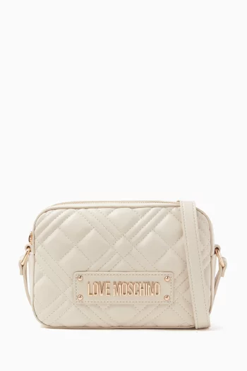 Small Camera Bag in Quilted Faux Leather