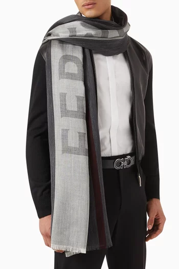 Striped Stole in  in silk-blend