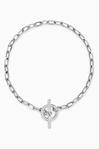 Madison® Pavé Toggle Chain Bracelet in Sterling Silver