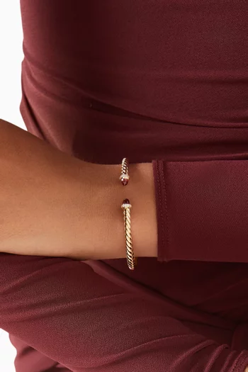 Cablespira® Rhodolite Garnet & Diamond Flex Bracelet in 18kt Gold