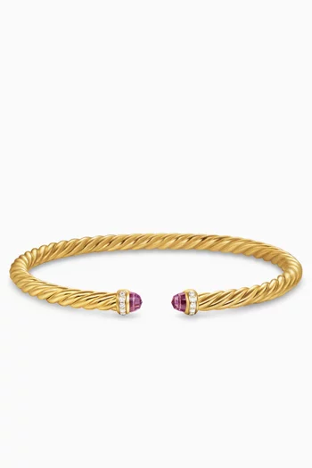 Cablespira® Rhodolite Garnet & Diamond Flex Bracelet in 18kt Gold