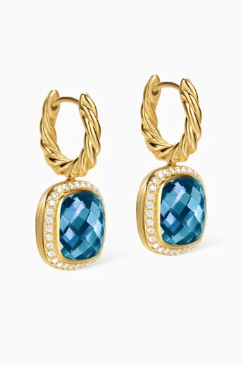 Albion® Diamond Drop Earrings in Topaz & 18kt Yellow Gold
