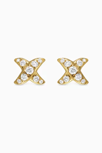 Crossover® X Stud Diamond Earrings in 18kt Yellow Gold