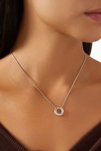Crossover® Diamond Pendant Necklace in 18kt Yellow Gold & Silver