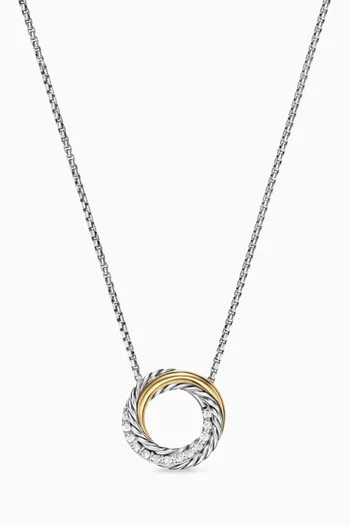 Crossover® Diamond Pendant Necklace in 18kt Yellow Gold & Silver