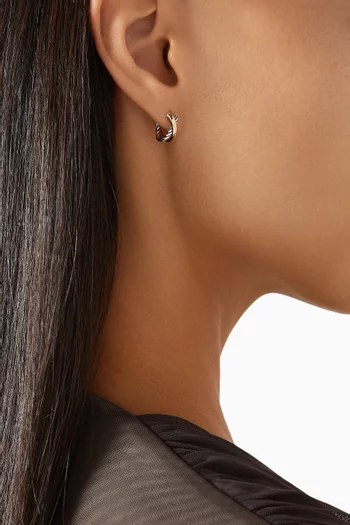 Crossover® Huggie Earrings in 18kt Yellow Gold & Silver