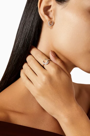 Horseshoe Diamond Statement Ring in 18kt White Gold