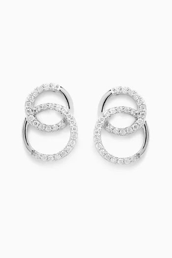 Multi-shaped Diamond Stud Earrings in 18kt White Gold