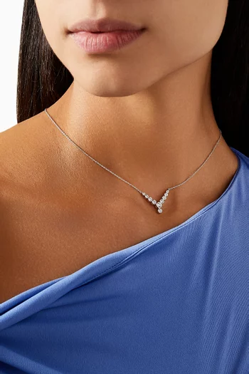 Multi-shaped Diamond Pendant Necklace in 18kt White Gold