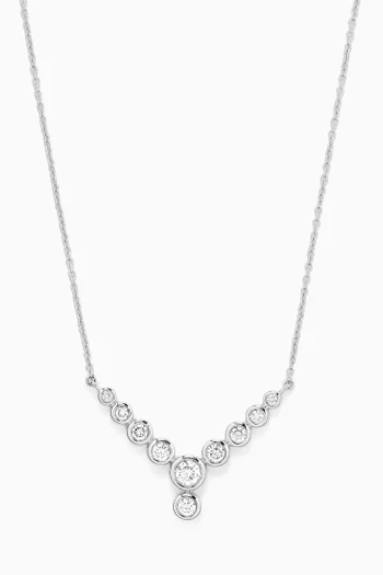 Multi-shaped Diamond Pendant Necklace in 18kt White Gold