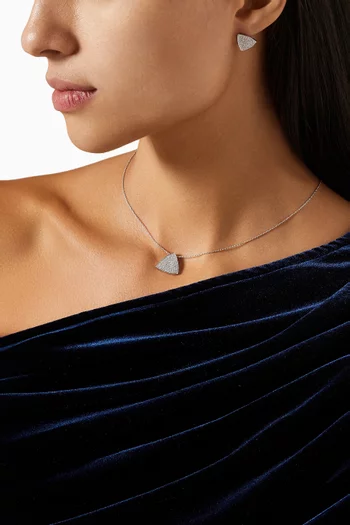 Triangle Diamond Pendant Necklace in 18kt White Gold