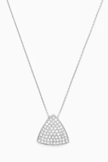Triangle Diamond Pendant Necklace in 18kt White Gold