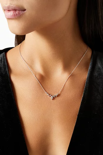 Multi-shaped Diamond Pendant Necklace in 18kt White Gold