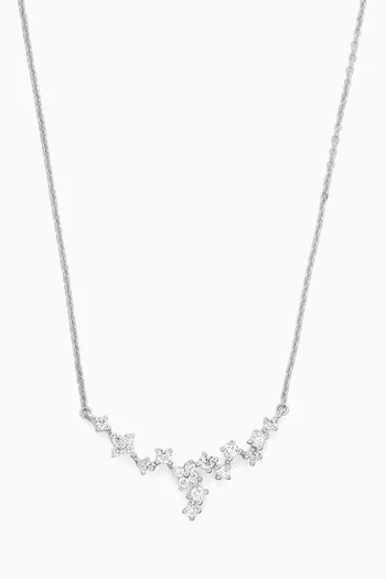 Multi-shaped Diamond Pendant Necklace in 18kt White Gold