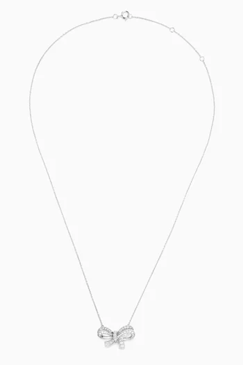 Bow Diamond Pendant Necklace in 18kt White Gold