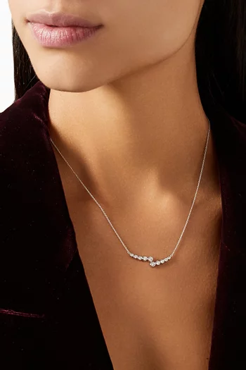 Multi-shaped Diamond Pendant Necklace in 18kt White Gold