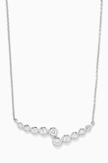 Multi-shaped Diamond Pendant Necklace in 18kt White Gold