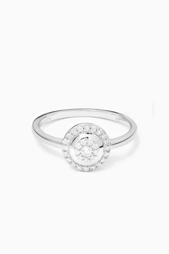 Round Diamond Statement Ring in 18kt White Gold