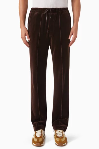 Track Pants in Cotton-blend Velour