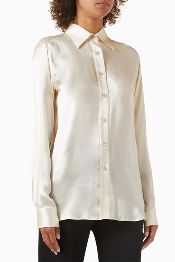 Button-up Shirt in Silk Charmeuse