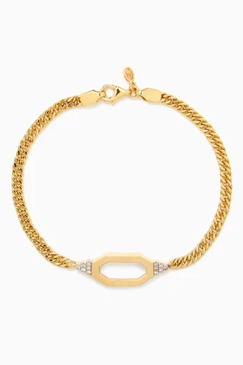 Diamond Octagon Straw Bracelet in 14kt Gold