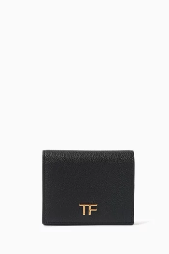 محفظة ميني بشعار TF جلد بملمس بارز