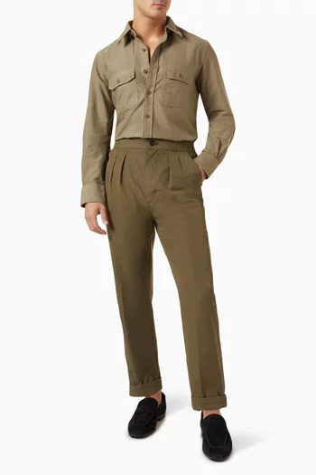 Military Long-sleeve Shirt in Cotton