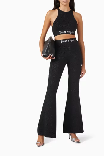 Logo Tape Top in Lurex-knit