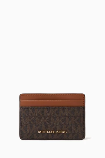 Logo Card Case in Coated Canvas