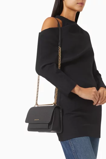 Large Claire Convertible Shoulder Bag in Pebbled Leather