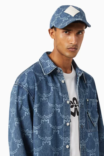 Classic Baseball Cap in Lauretos Denim Jacquard