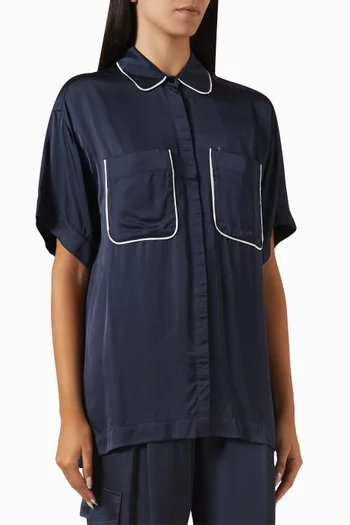 Shae Contrast Relaxed Shirt in Viscose