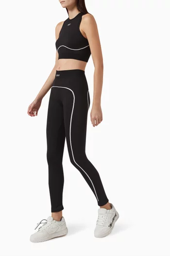 Logo Stamp Seamless Leggings in Stretch Nylon