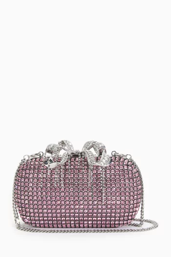 Crystal-embellished Chainmail Clutch Bag