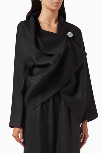Agnes Drape Jacket in Linen