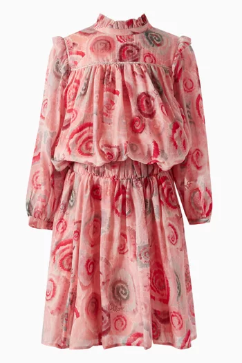 Abstract Print Skirt in Cotton-blend