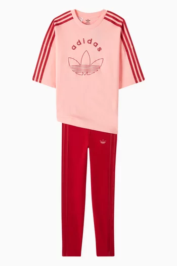 Striped Logo Leggings in Cotton-blend