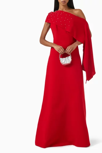 Bambola Embellished Maxi Dress in Crepe