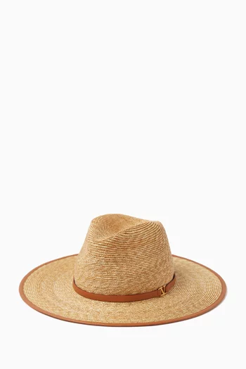 Valentino VLogo Signature Curved Wide Brim Hat