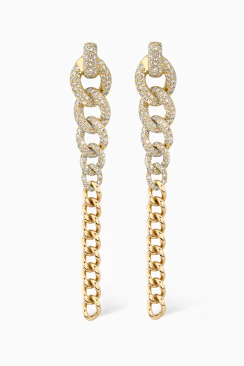 2-in-1 Gradual Pavé Diamond Drop Earrings in 18kt Gold