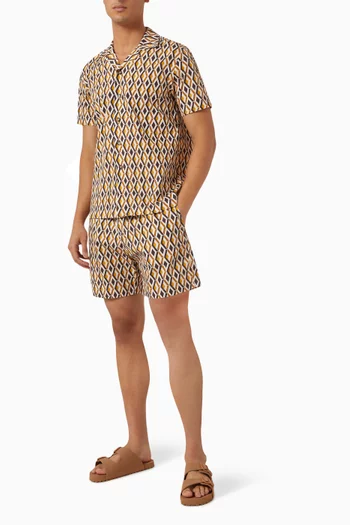 قميص ريزورت بنقشة هيدرا قطن بوبلين