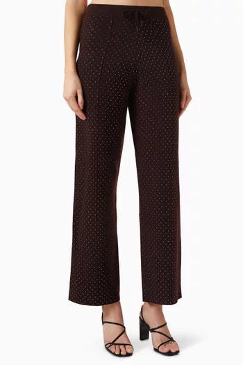 Embellished Drawstring Pants in Viscose Knit