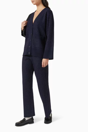 Embellished Drawstring Pants in Viscose Knit