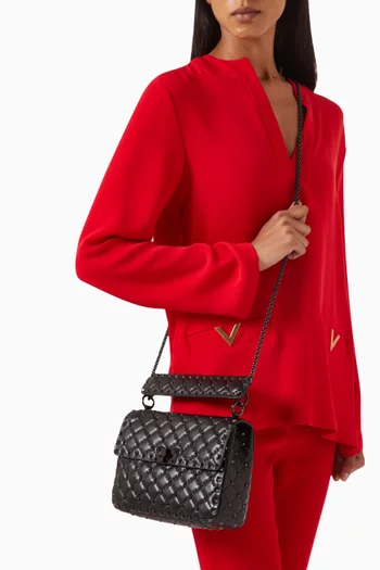 Valentino Garavani Medium Rockstud Spike Top-handle Bag in Nappa Leather