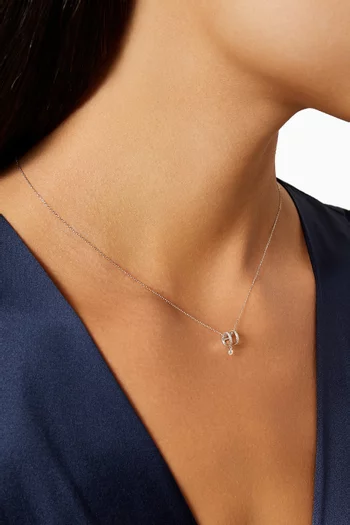 Zeus Double Pavé Diamonds Necklace in 18kt White Gold